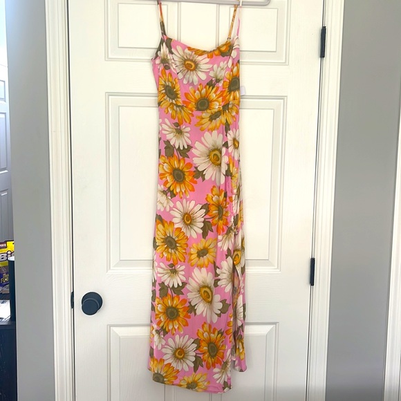 O'NEILL PINK FLORAL MIDI DRESS-XS - Picture 4 of 16